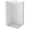 Mexen Velar paroi de douche coulissante Walk-in 100 x 200 cm, dépoli 8 mm, or brossé - 871-100-000-33-55