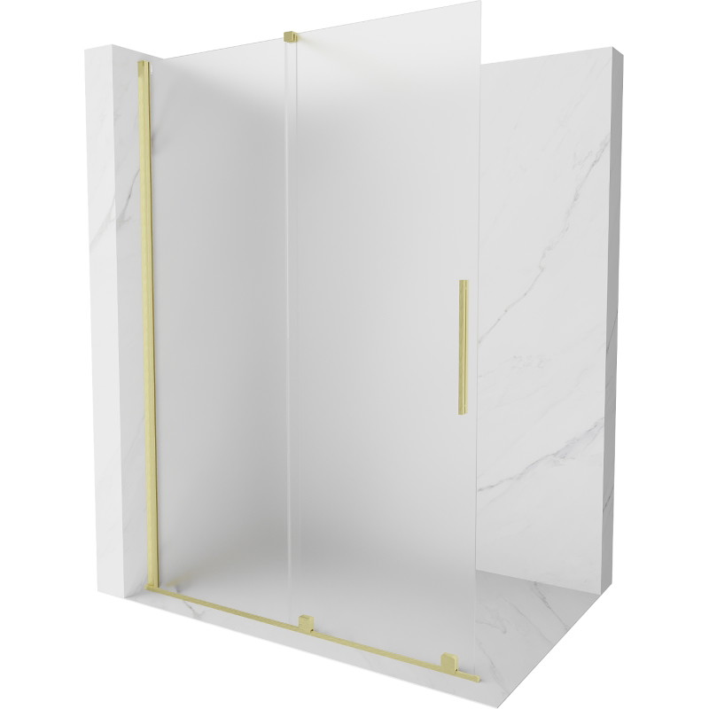 Mexen Velar dušisein liugvärav Walk-in 130 x 200 cm, härmatis 8 mm, kuldne harjatud - 871-130-000-33-55