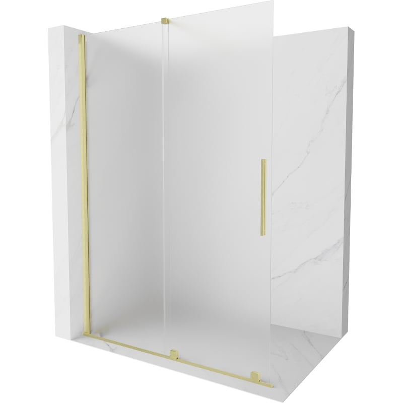 Mexen Velar Walk-in dušiinurk, lükand, 140 x 200 cm, jäätunud 8 mm, kuldne harjatud - 871-140-000-33-55