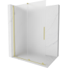 Mexen Velar paroi de douche pliable Walk-in 140 x 200 cm, verre dépoli 8 mm, doré brossé - 871-140-000-33-55