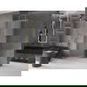 Mexen Velar Duschwand schwenkbar Walk-in 140 x 200 cm, satiniert 8 mm, gebürstetes Gold - 871-140-000-33-55
