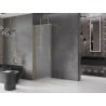 Mexen Velar paroi de douche pliable Walk-in 140 x 200 cm, verre dépoli 8 mm, doré brossé - 871-140-000-33-55