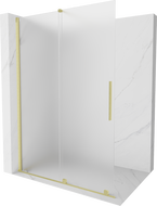 Mexen Velar Klizna tuš pregrada Walk-in 150 x 200 cm, matirano staklo 8 mm, zlatna brušena - 871-150-000-33-55