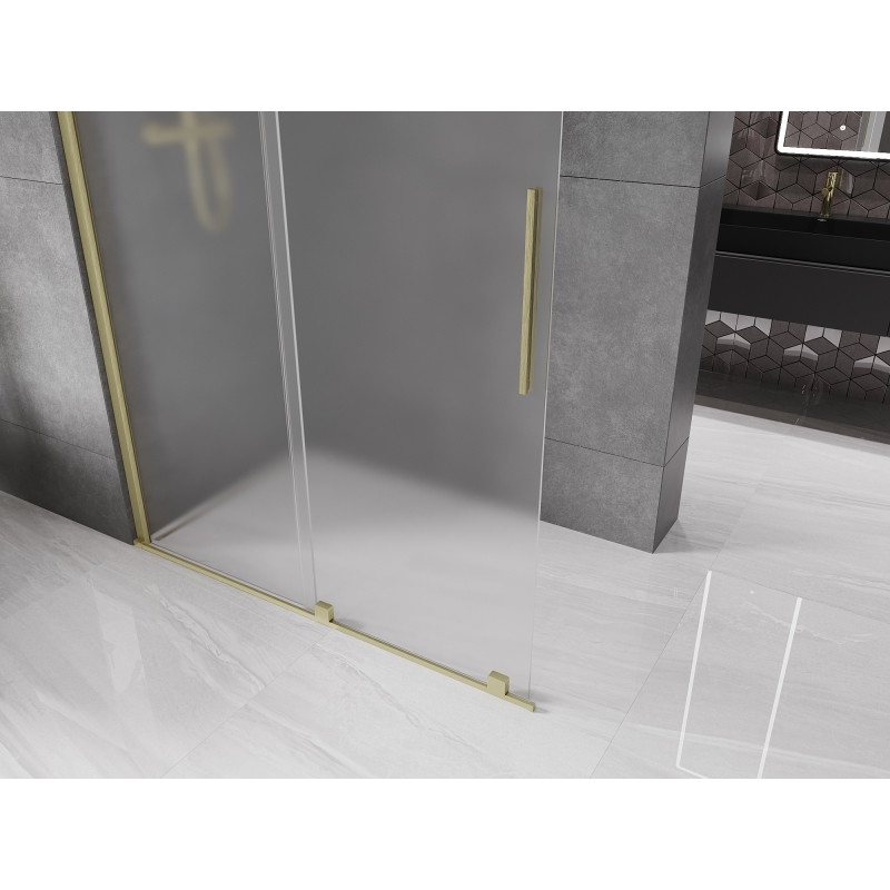 Mexen Velar Walk-in dušiinurk, lükand, 140 x 200 cm, jäätunud 8 mm, kuldne harjatud - 871-140-000-33-55