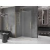 Mexen Velar Duschwand verschiebbar Walk-in 150 x 200 cm, Frost 8 mm, gebürstetes Gold - 871-150-000-33-55
