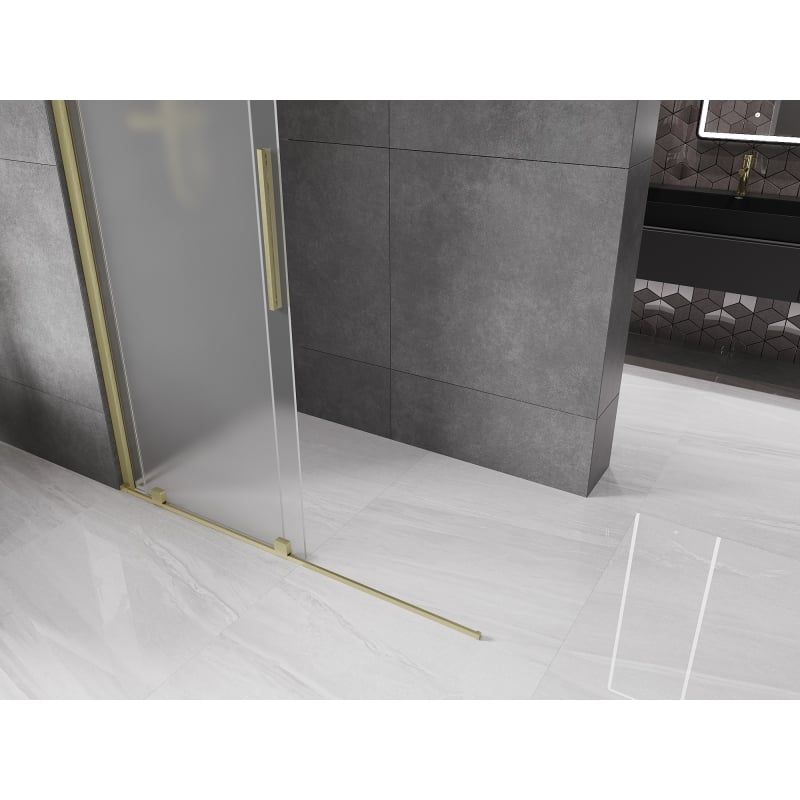 Mexen Velar Walk-in dušiinurk, lükand, 140 x 200 cm, jäätunud 8 mm, kuldne harjatud - 871-140-000-33-55