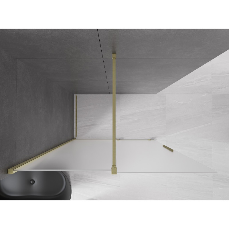 Mexen Velar Walk-in dušiinurk, lükand, 140 x 200 cm, jäätunud 8 mm, kuldne harjatud - 871-140-000-33-55