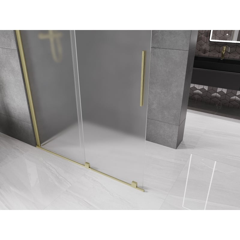 Mexen Velar lükand dušisein Walk-in 160 x 200 cm, härmatatud 8 mm, kuldne harjatud - 871-160-000-33-55
