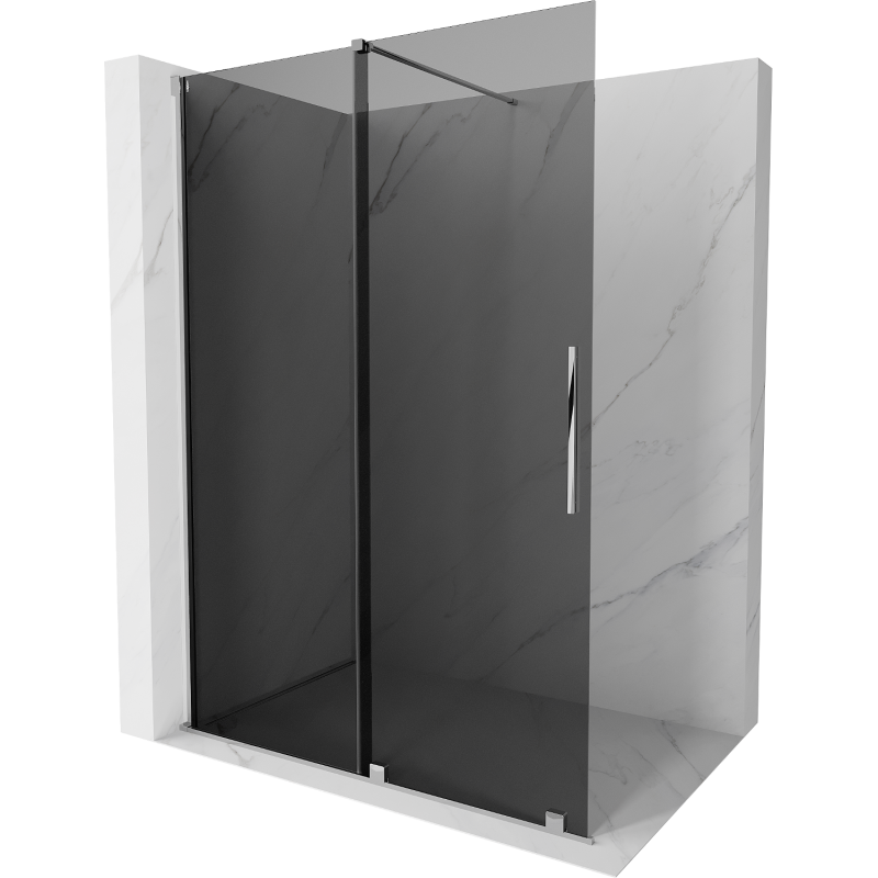 Mexen Velar Duschwand Schiebe Walk-in 130 x 200 cm, grafit 8 mm, chrom - 871-130-000-43-01