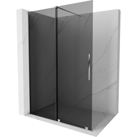 Mexen Velar sliding shower wall Walk-in 130 x 200 cm, graphite 8 mm, chrome - 871-130-000-43-01