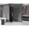 Mexen Velar sliding shower wall Walk-in 70 x 200 cm, graphite 8 mm, white - 871-070-000-43-20