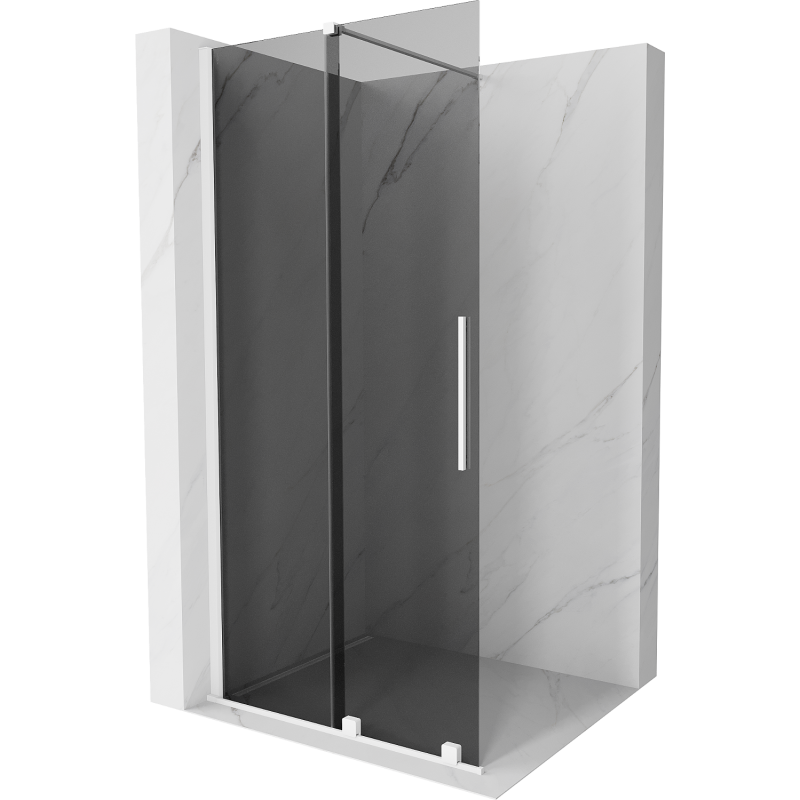 Mexen Velar Walk-in Shower Panel 110 x 200 cm, Graphite 8 mm, White - 871-110-000-43-20