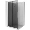 Mexen Velar paroi de douche coulissante Walk-in 110 x 200 cm, graphite 8 mm, blanche - 871-110-000-43-20