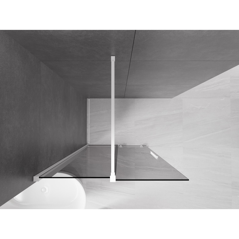 Mexen Velar dušisein, valge, 100 x 200 cm, lükanduks, grafiit, 8 mm - 871-100-000-43-20