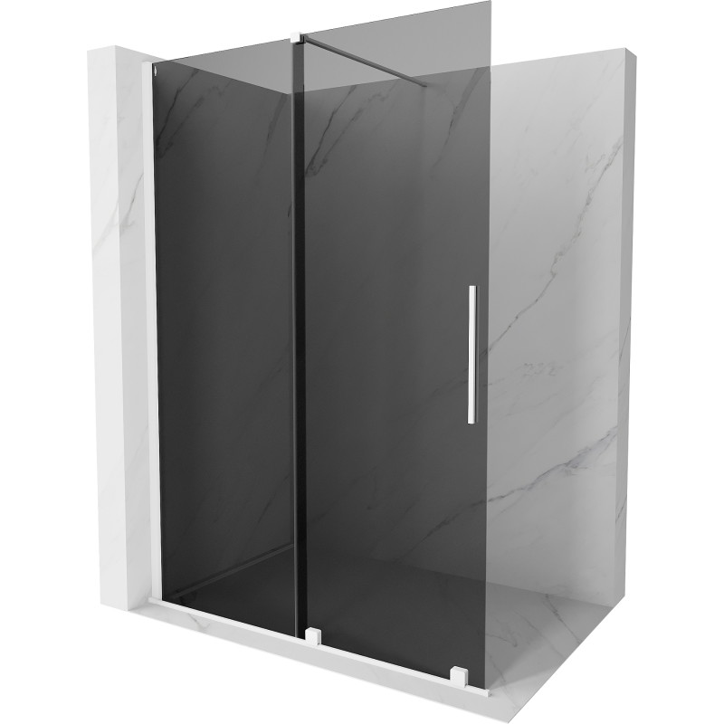 Mexen Velar libisev Walk-in dušisein 150 x 200 cm, grafiit 8 mm, valge - 871-150-000-43-20