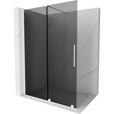 Mexen Velar liuglev dušisein Walk-in 160 x 200 cm, grafiit 8 mm, valge - 871-160-000-43-20