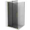 Mexen Velar paroi de douche coulissante Walk-in 75 x 200 cm, graphite 8 mm, doré - 871-075-000-43-50