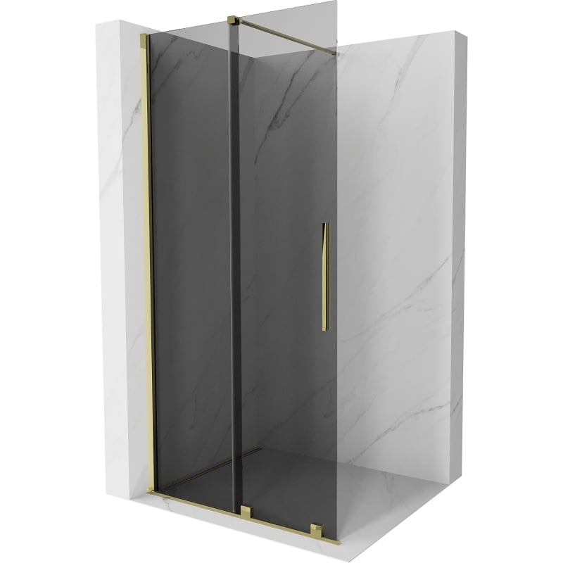 Mexen Velar libistatav dušisein Walk-in 90 x 200 cm, grafiit 8 mm, kuldne - 871-090-000-43-50