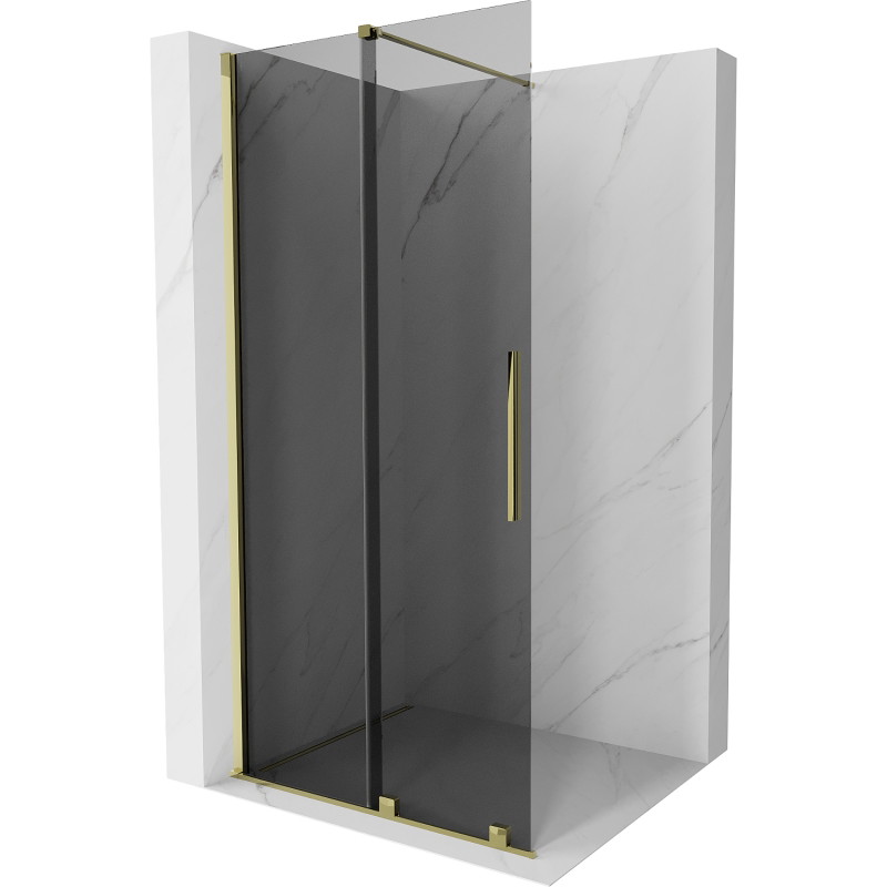Mexen Velar klizna stijena na razvlačenje Walk-in 120 x 200 cm, grafit 8 mm, zlatna - 871-120-000-43-50