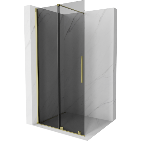 Mexen Velar Duschwand schiebbar Walk-in 120 x 200 cm, graphit 8 mm, gold - 871-120-000-43-50