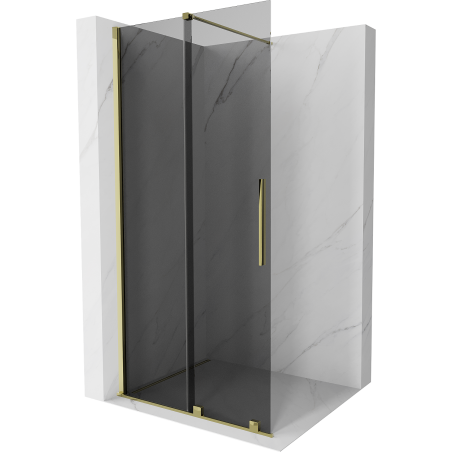Mexen Velar paroi de douche coulissante Walk-in 120 x 200 cm, graphite 8 mm, or - 871-120-000-43-50