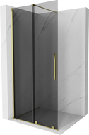 Mexen Velar Klizni tuš zid Walk-in 100 x 200 cm, grafit 8 mm, zlatna - 871-100-000-43-50