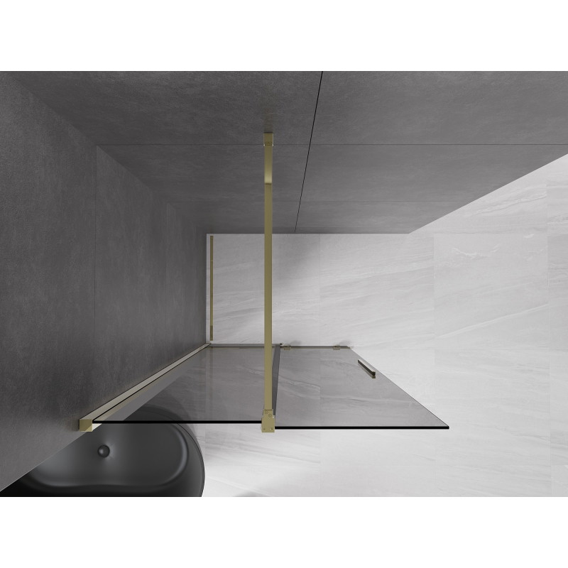 Mexen Velar Walk-in dušinurk, liigendatav, 100 x 200 cm, grafiit 8 mm, kuldne - 871-100-000-43-50