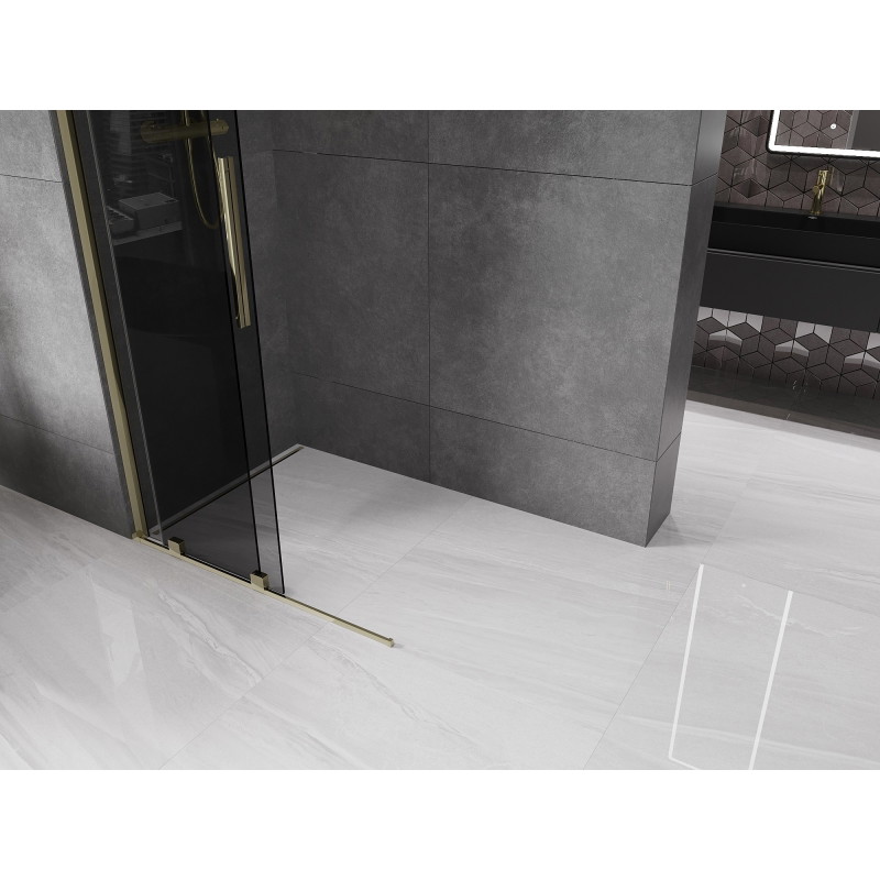 Mexen Velar Walk-in 85 x 200 cm lükand dušisein, grafiit 8 mm, kuldne - 871-085-000-43-50