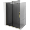 Mexen Velar paroi de douche pliante Walk-in 150 x 200 cm, graphite 8 mm, doré - 871-150-000-43-50