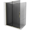 Mexen Velar schuifbare walk-in douchewand 160 x 200 cm, grafiet 8 mm, goud - 871-160-000-43-50