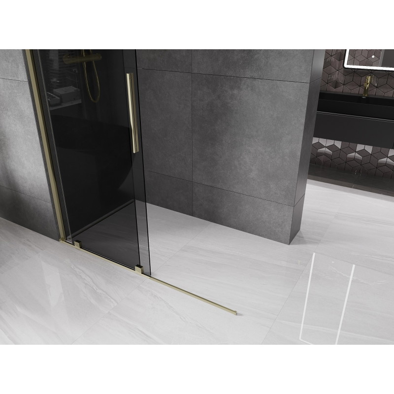 Mexen Velar Klizna stijena Walk-in 140 x 200 cm, grafit 8 mm, zlatna - 871-140-000-43-50