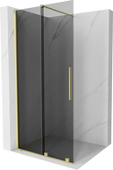 Mexen Velar parete doccia scorrevole Walk-in 75 x 200 cm, graffite 8 mm, oro spazzolato - 871-075-000-43-55