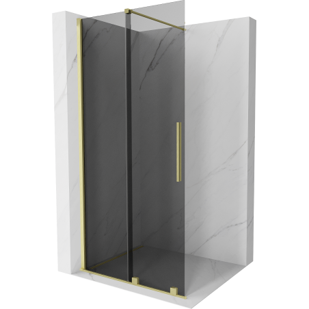 Mexen Velar Klizni tuš zid Walk-in 90 x 200 cm, grafit 8 mm, zlatna četkana - 871-090-000-43-55