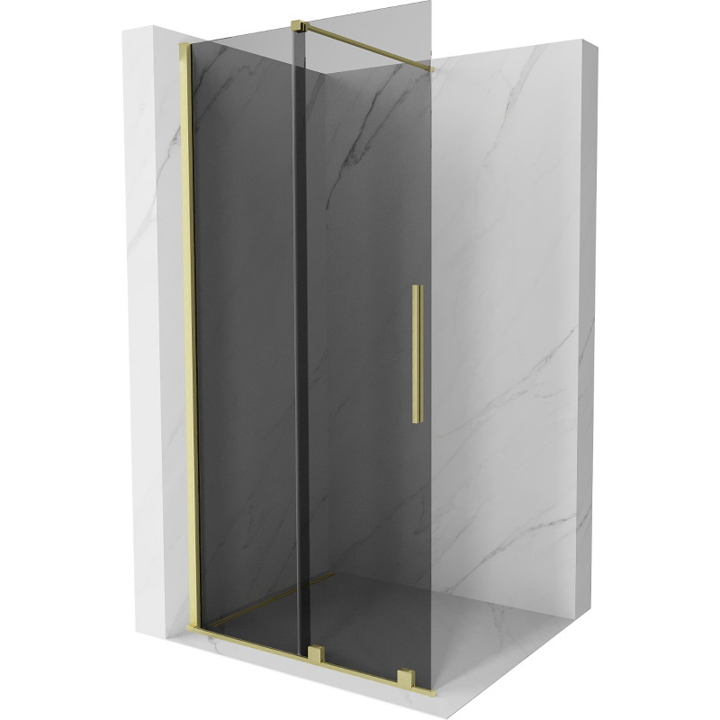 Mexen Velar lükand dušisein Walk-in 110 x 200 cm, grafiit 8 mm, kuldne harjatud - 871-110-000-43-55
