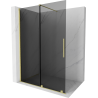 Mexen Velar lükand dušisein Walk-in 140 x 200 cm, grafiit 8 mm, kuldne harjatud - 871-140-000-43-55