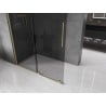 Mexen Velar sliding shower wall Walk-in 140 x 200 cm, graphite 8 mm, brushed gold - 871-140-000-43-55