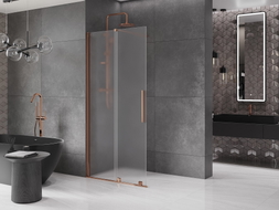 Mexen Velar Klizni zidu za tuširanje Walk-in 90 x 200 cm, mraz 8 mm, ružičasto zlato - 871-090-000-33-60