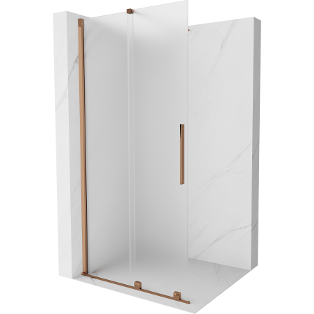 Mexen Velar Walk-in lükand dušisein 85 x 200 cm, härmatis 8 mm, roosa kuld - 871-085-000-33-60