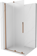 Mexen Velar Schiebeduschewand Walk-in 90 x 200 cm, Frost 8 mm, Roségold - 871-090-000-33-60