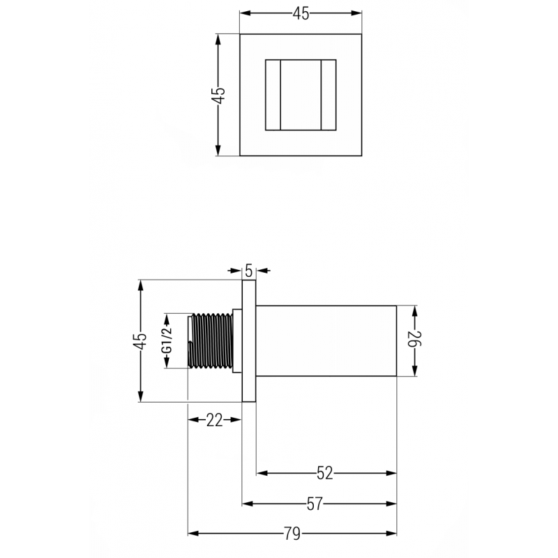 Mexen Cube uchwyt prysznicowy, złoty - 79350-50