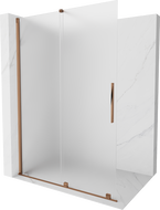Mexen Velar paroi de douche coulissante Walk-in 130 x 200 cm, givrée 8 mm, or rose - 871-130-000-33-60