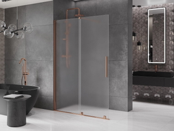Mexen Velar Klizna tuš pregrada Walk-in 150 x 200 cm, matirano staklo 8 mm, ružičasto zlato - 871-150-000-33-60