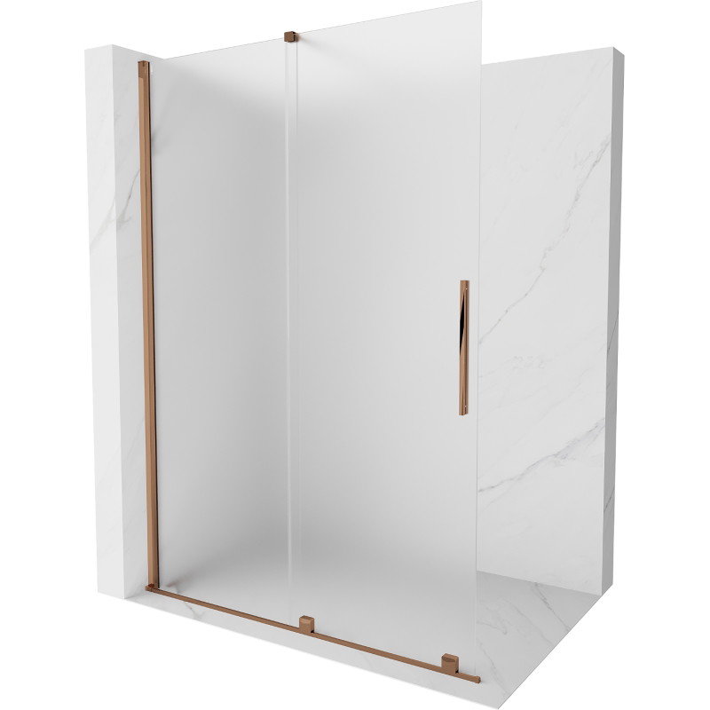 Mexen Velar Walk-in lükand dušisein 160 x 200 cm, härmatis 8 mm, roosakuldne - 871-160-000-33-60
