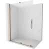Mexen Velar paroi de douche rétractable Walk-in 160 x 200 cm, verre dépoli 8 mm, or rose - 871-160-000-33-60