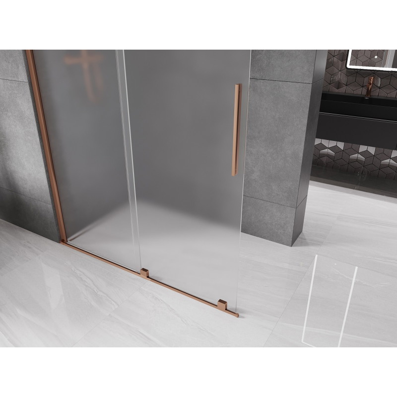 Mexen Velar Walk-in lükand dušisein 160 x 200 cm, härmatis 8 mm, roosakuldne - 871-160-000-33-60