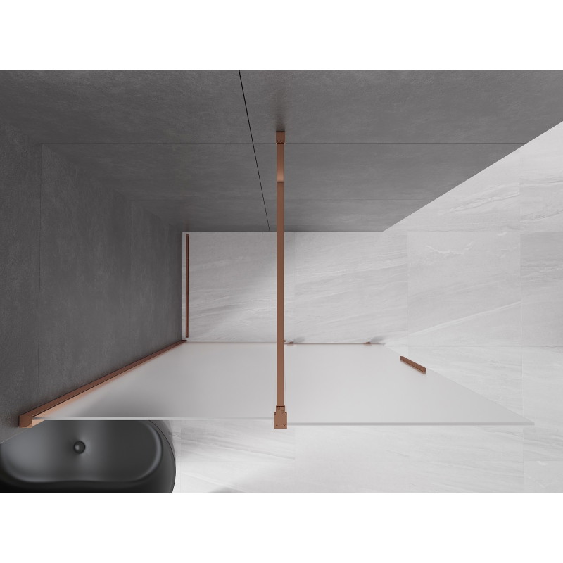 Mexen Velar Walk-in lükand dušisein 160 x 200 cm, härmatis 8 mm, roosakuldne - 871-160-000-33-60