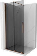 Mexen Velar Klizni tuš zid Walk-in 110 x 200 cm, grafit 8 mm, ružičasto zlato - 871-110-000-43-60