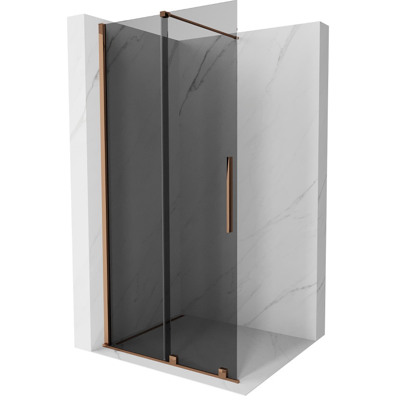 Mexen Velar lükand dušisein Walk-in 100 x 200 cm, grafiit 8 mm, roosa kuld - 871-100-000-43-60