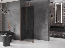 Mexen Velar klizna stijenka klizna Walk-in 120 x 200 cm, grafit 8 mm, ružičasto zlato - 871-120-000-43-60