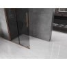 Mexen Velar ścianka prysznicowa rozsuwana Walk-in 80 x 200 cm, grafit 8 mm, różowe złoto - 871-080-000-43-60